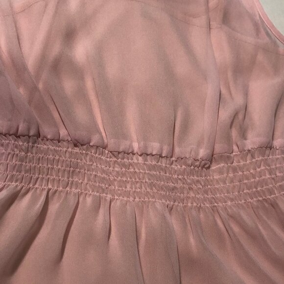 Cynthia Rowley Soft Pink Blush Ruffle Peplum Chiffon Blouse Size M - Picture 5 of 10